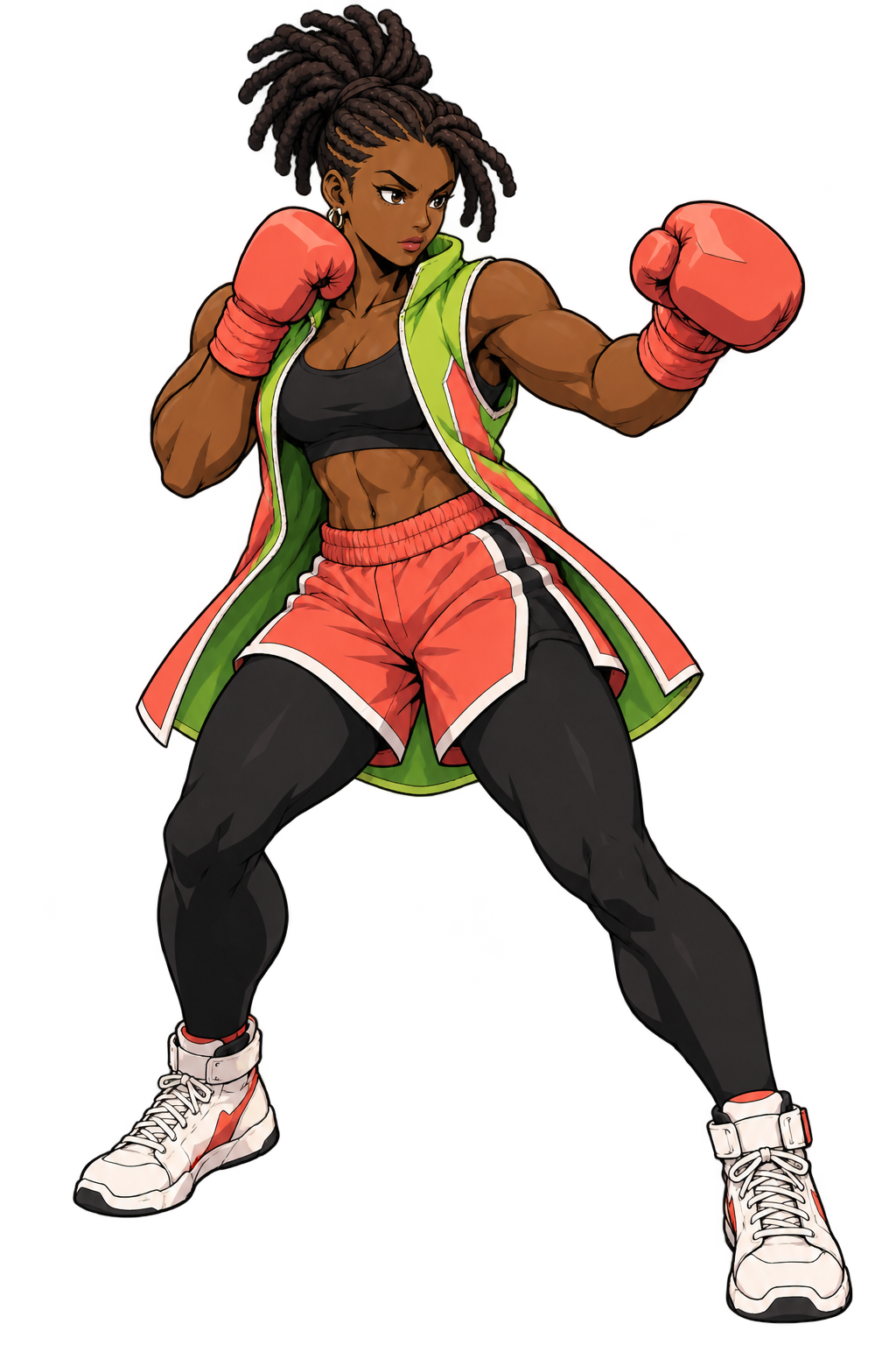 Full-body refreshed concept illustration of returning assist Nia Brooks.